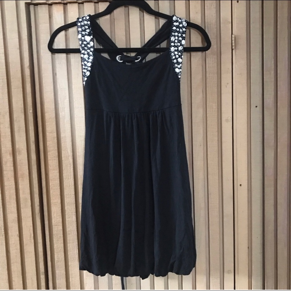 Black Sparkles Tunic Top